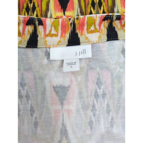 J.Jill Womens S Multicolor Geometric Print V-Neck Midi Dress, Rayon, Spandex. - Picture 3 of 8